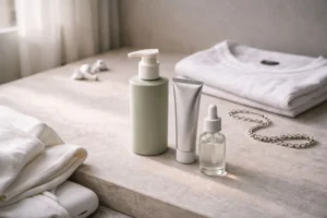 Gen Z grooming culture visual showing products and lifestyle elements reflecting culture-driven care