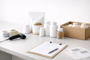 Supplements and shipping supplies illustrating a Long-Term Distribution Strategy for e-commerce.